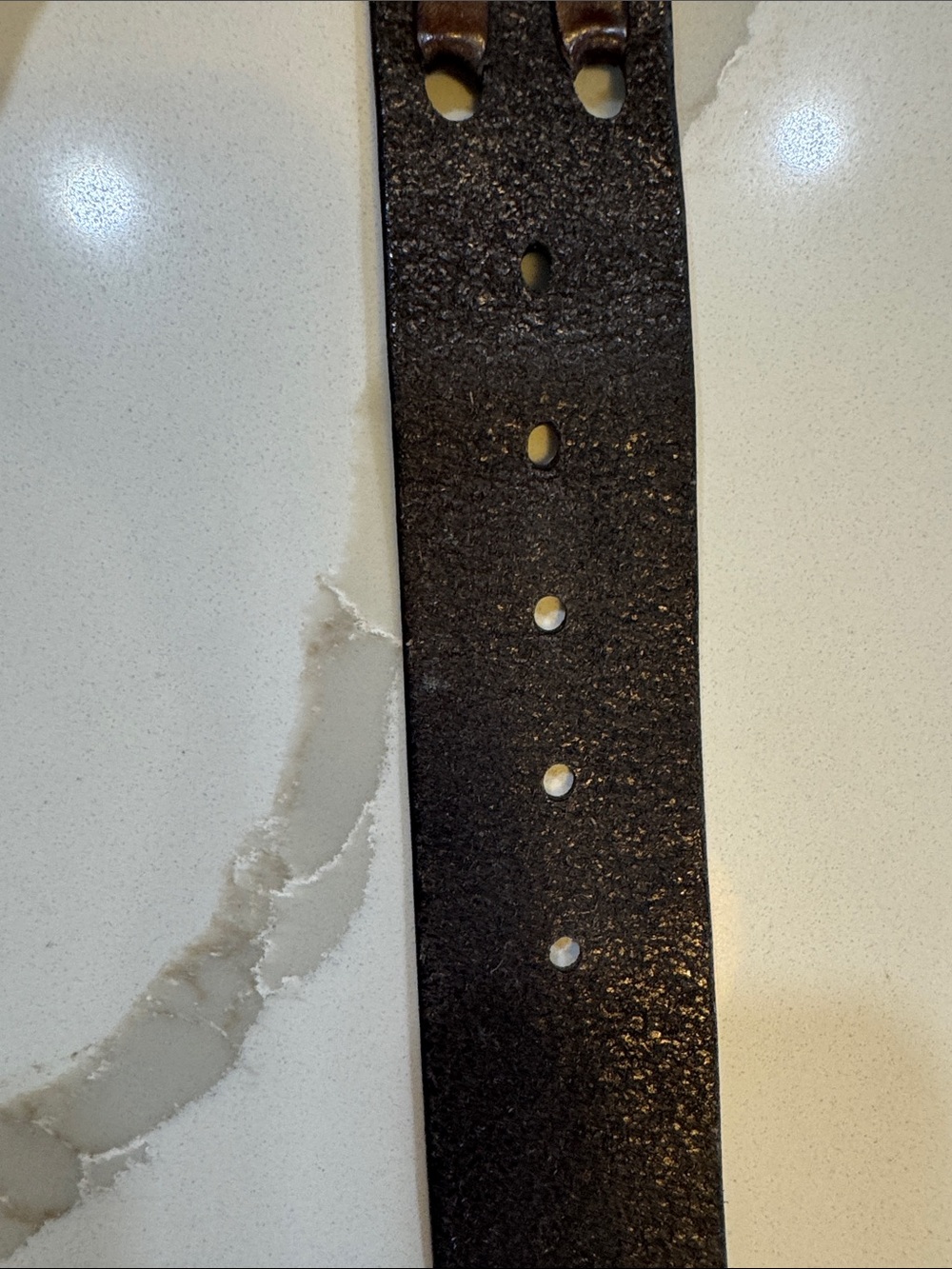 Lauren Ralph Lauren Distressed Dark Brown Leather Women's Belt small - Picture 12 of 12
